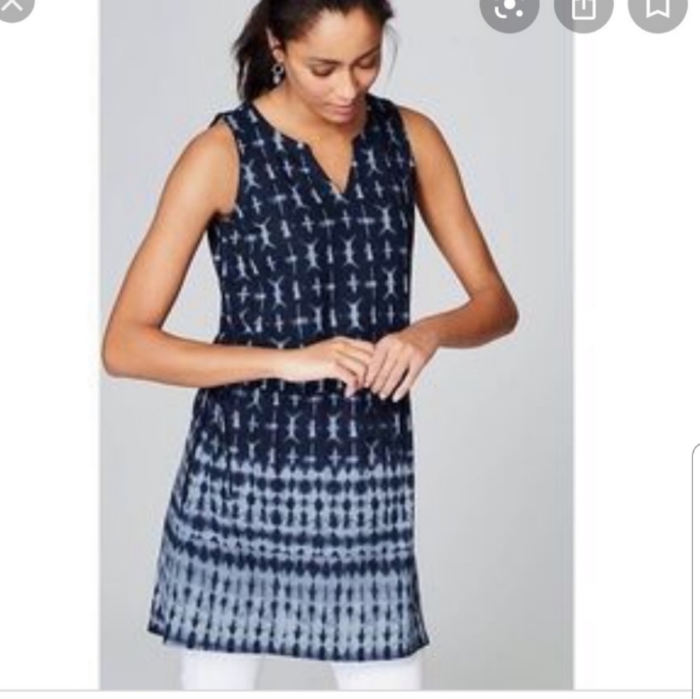 J Jill Pure Everyday Blue Tie Dye Tunic Dress